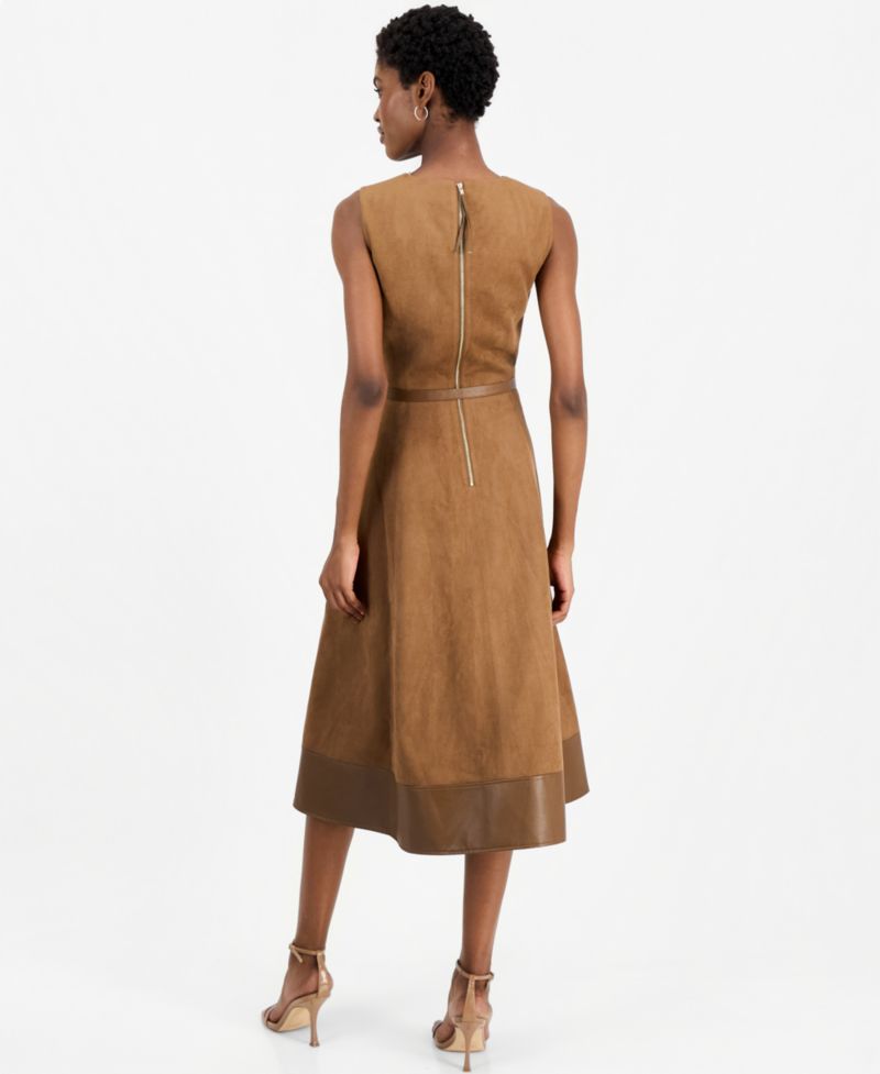 Women's Paisley A-Line V-Neck Midi Dress