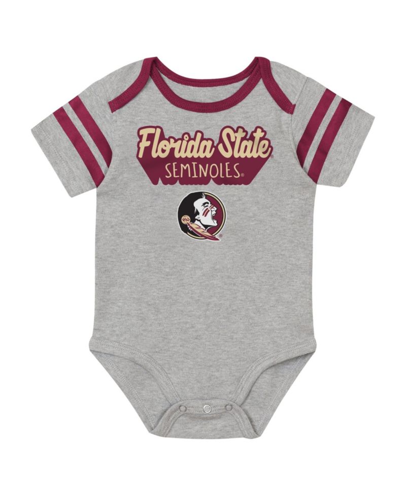 Baby Boys and Girls Garnet Florida State Seminoles Star Player Three-Piece Bodysuit Set