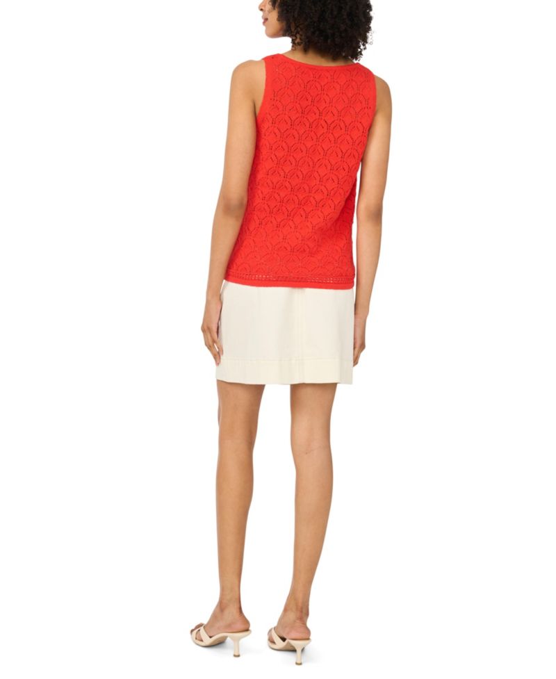 Women's Cotton-Blend Pointelle Tank Top
