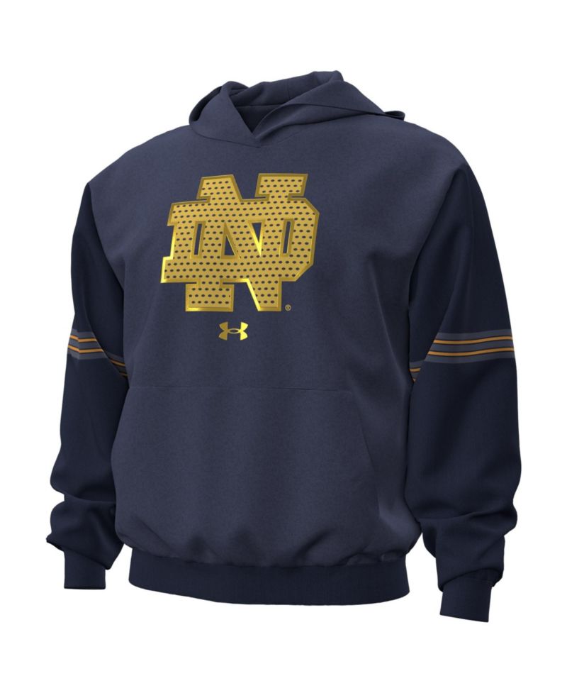 Men's Navy Notre Dame Fighting Irish 2026 Shamrock Series Jersey Icon Taped Hoodie