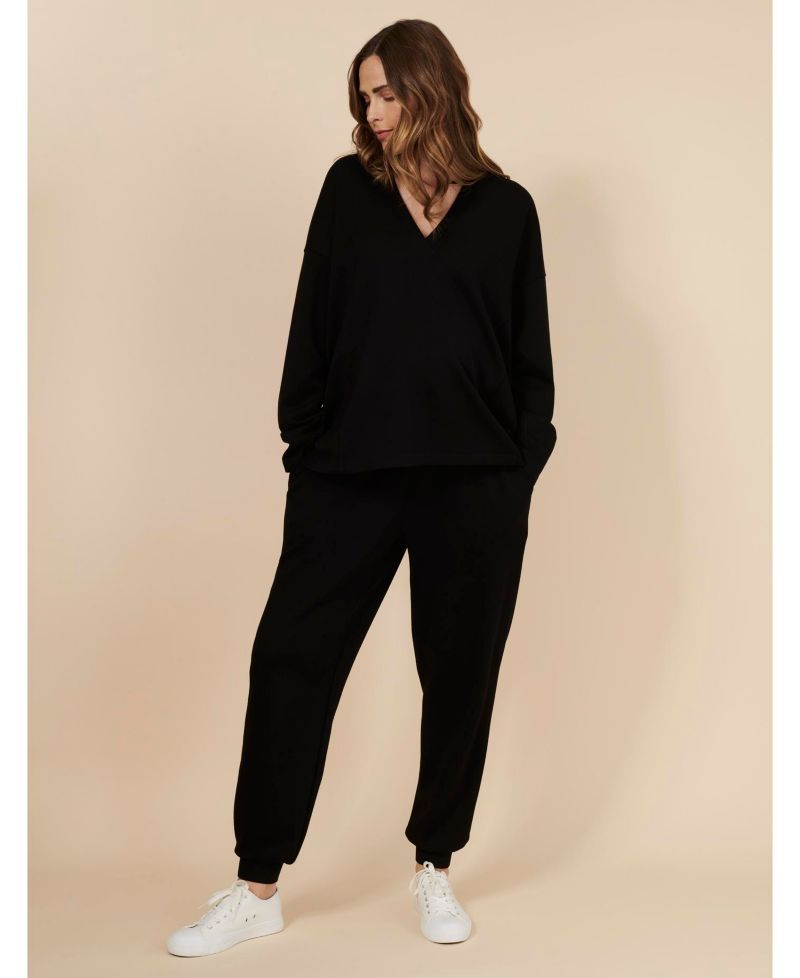 Women's V-Neck Pullover Scuba Hoodie - Motherhood