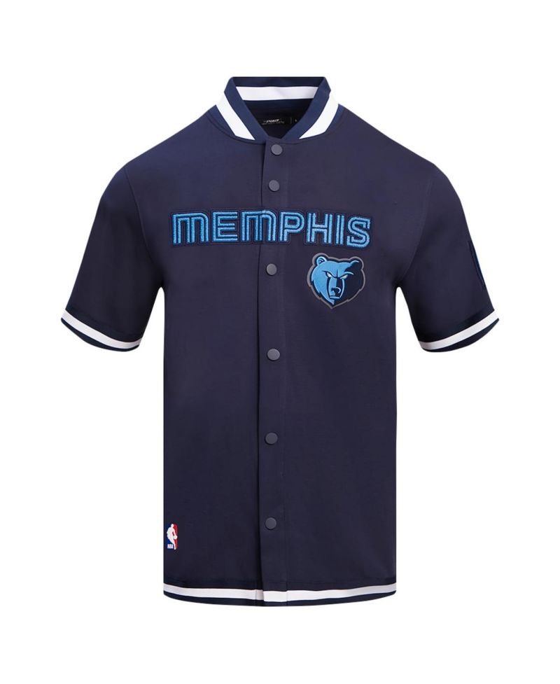 Men's Navy Memphis Grizzlies Classic Warm-Up Full-Snap Jacket