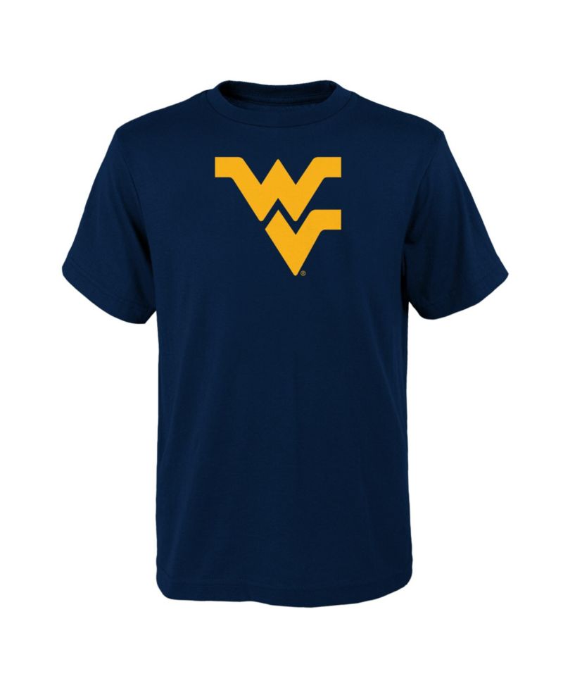 Big Boys and Girls Navy West Virginia Mountaineers Primary Logo T-Shirt
