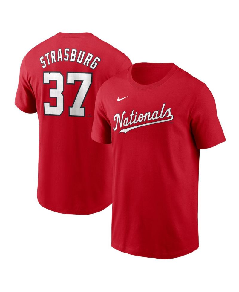 Men's Stephen Strasburg Red Washington Nationals Fuse Name & Number T-Shirt