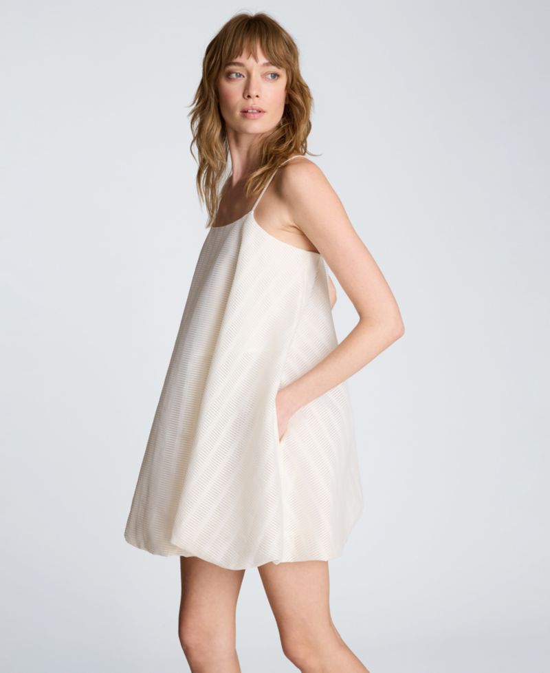 Women's Scoop Neck Bubble Hem Mini Dress