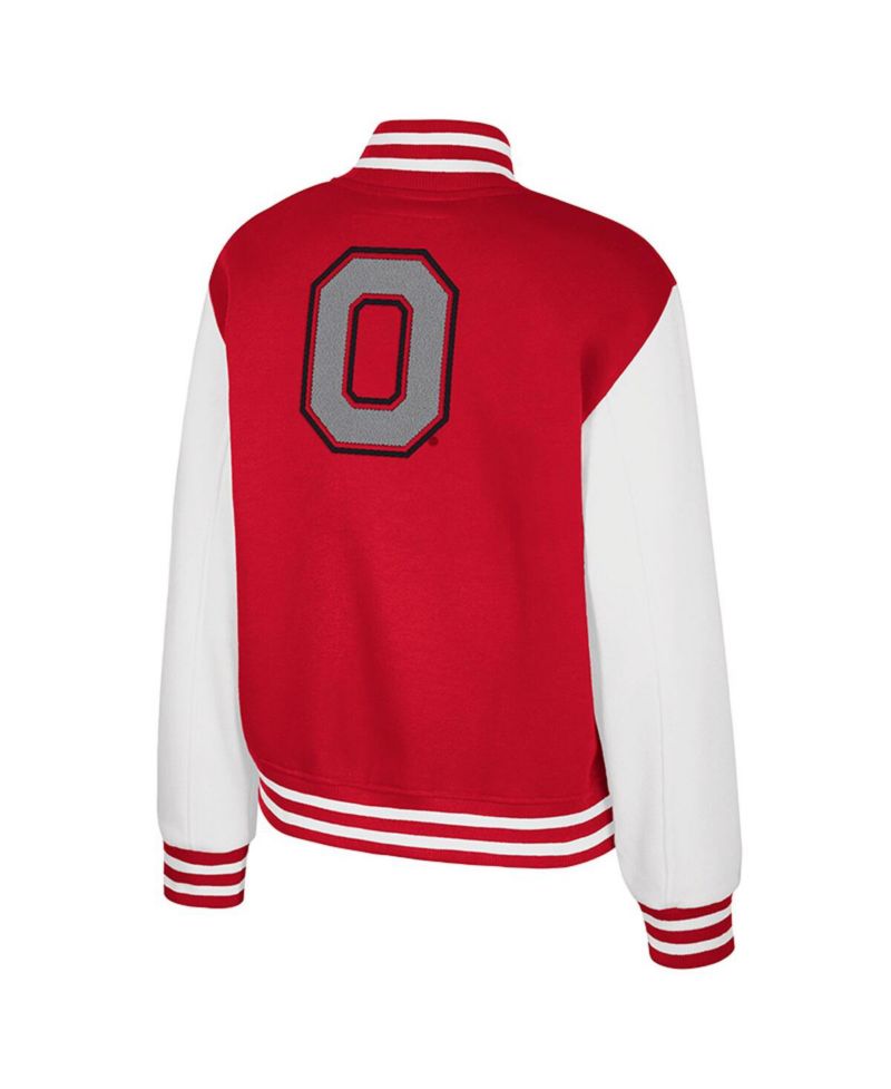Women's Scarlet Ohio State Buckeyes French Baguette Full Snap Fleece Jacket