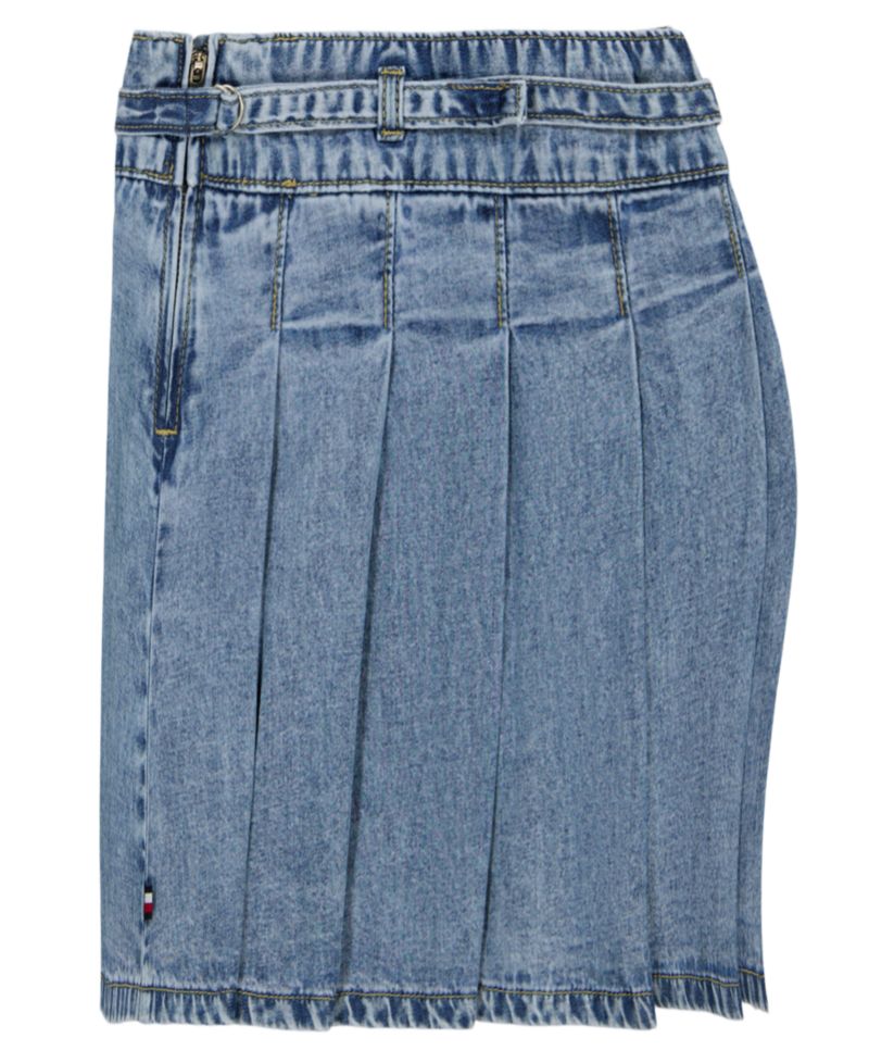 Girls' 7-16 Denim Pleated Skirt