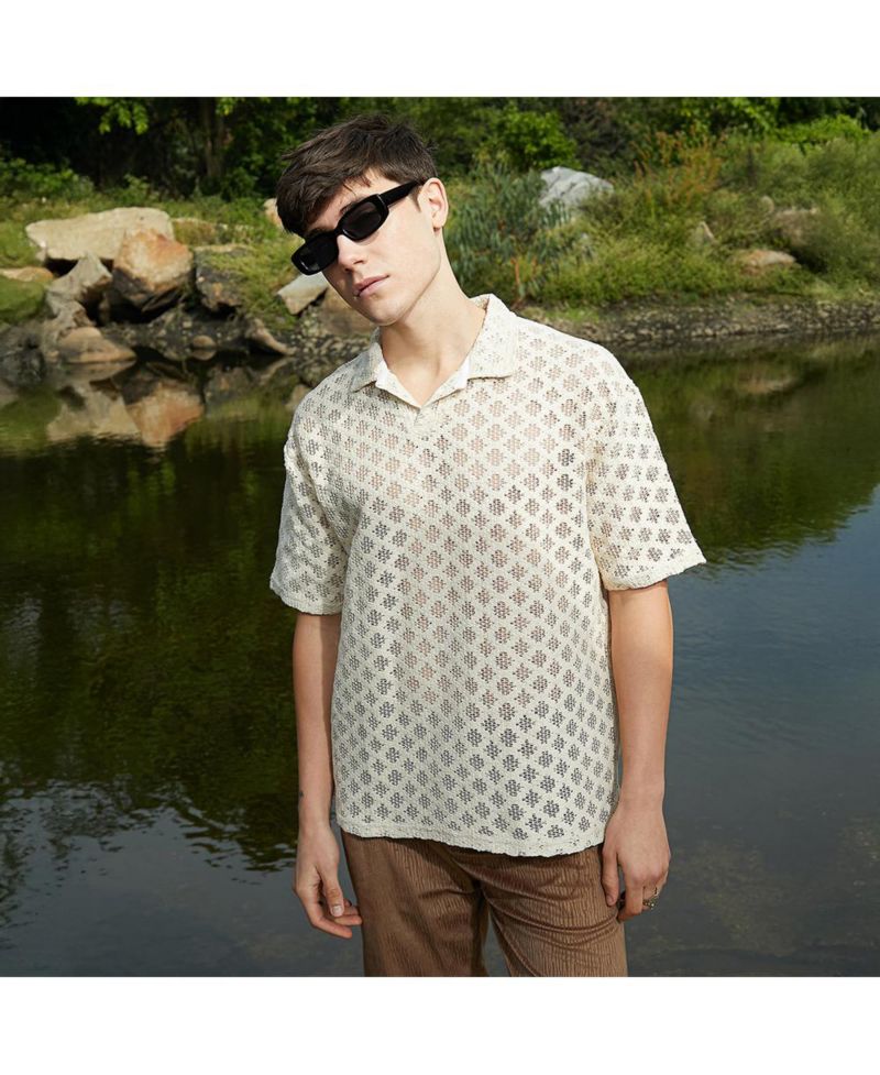 Men's Off-White Oblique Oversized Polo T-Shirt