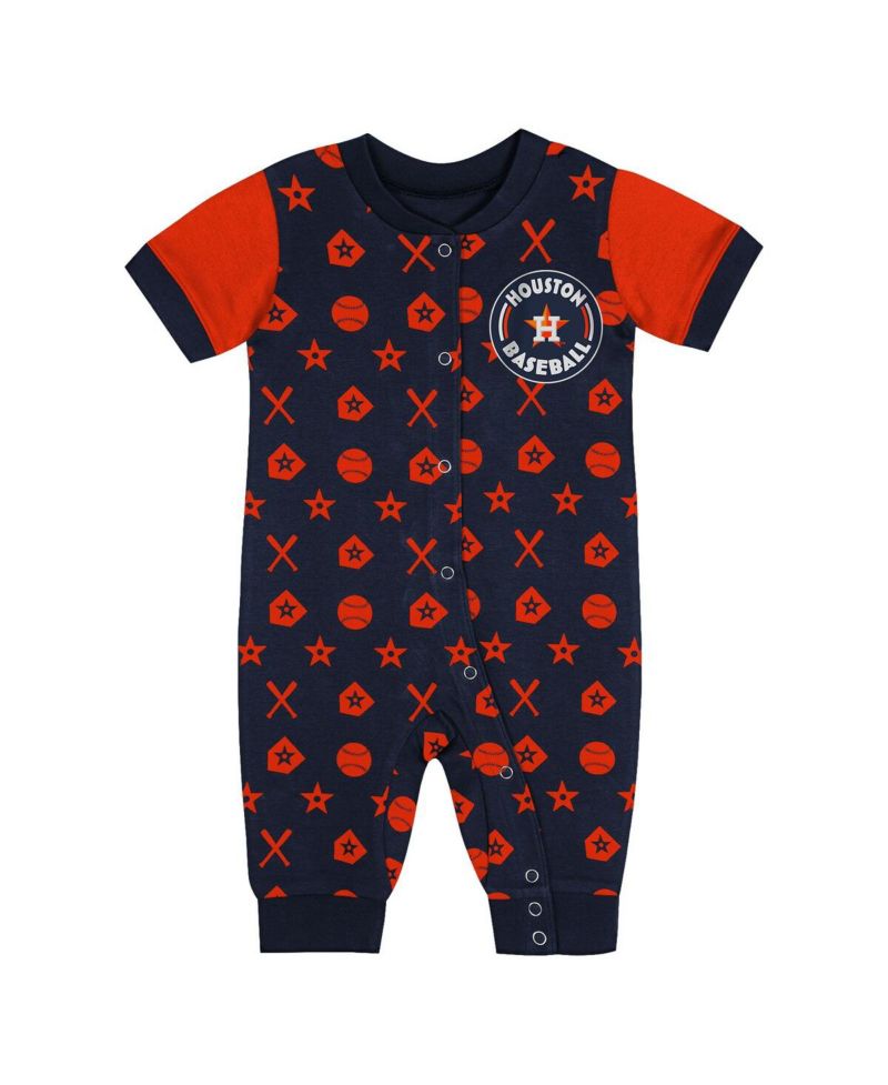 Newborn Navy Houston Astros Hard 90 Coveralls