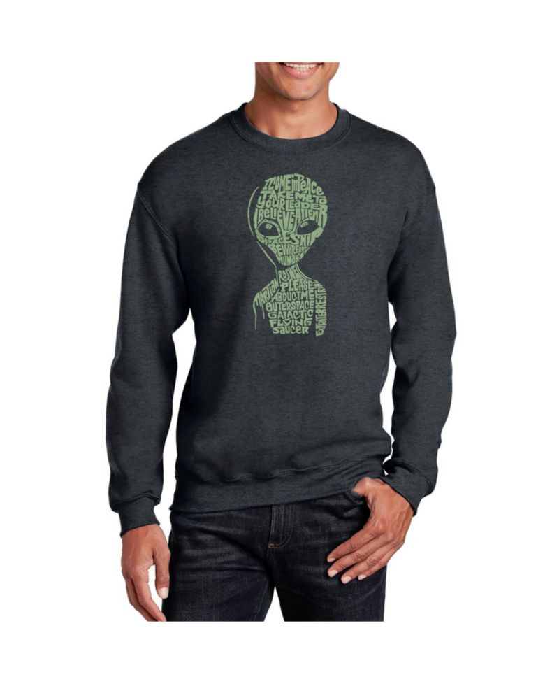 Men's Word Art Alien Crewneck Sweatshirt