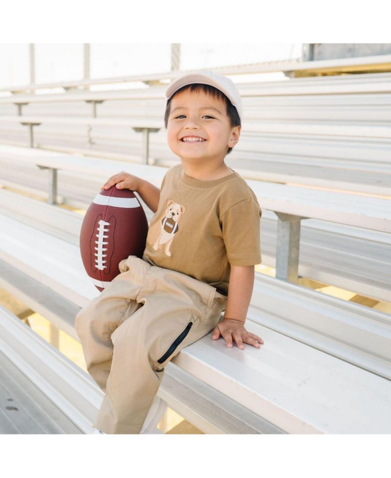 Big Boys(10-12) Bulldog Football Patch Short Sleeve T-Shirt