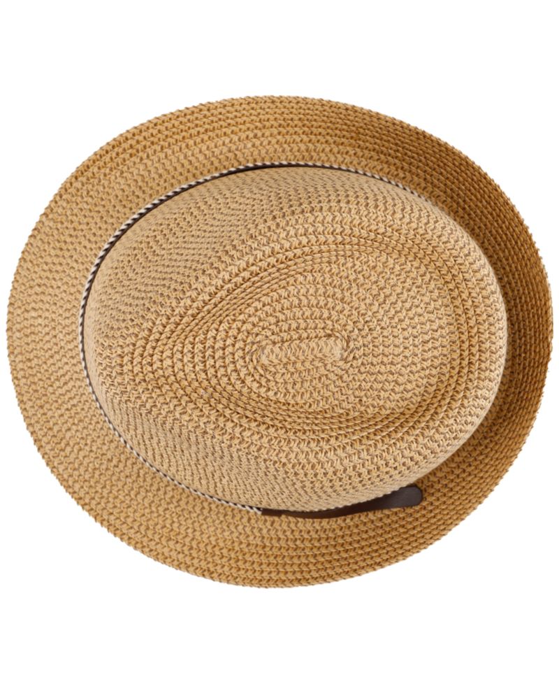 Men's Two-Tone Straw Fedora Hat