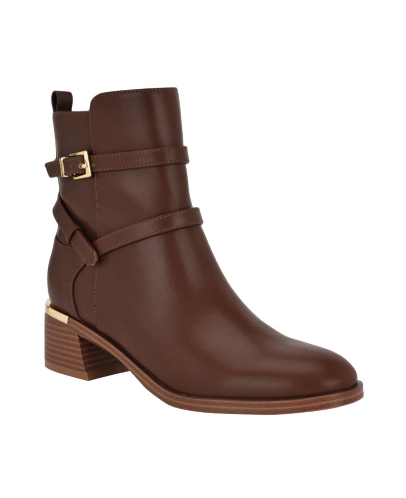 Women's Jasen Buckle Strap Block Heel Booties