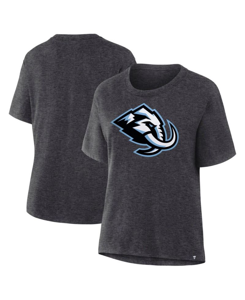 Women's Heather Charcoal Utah Mammoth Primary Logo Legacy T-Shirt