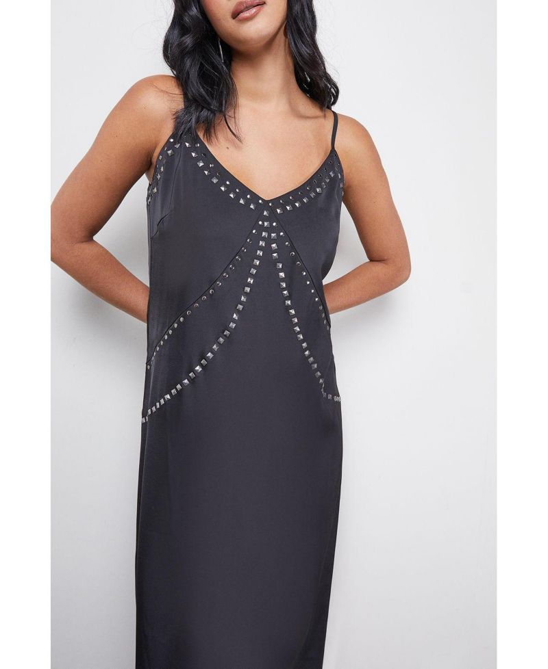 Women's Premium Stud Embellished Slip Dress