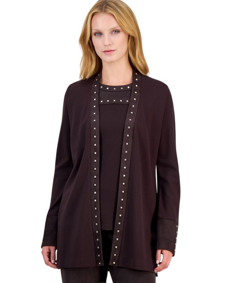 Women's Open-Front Long-Sleeve Cardigan