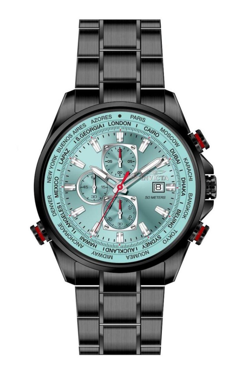 Men's 50498 Aviator Quartz VD57 Tiffany Blue Dial Watch