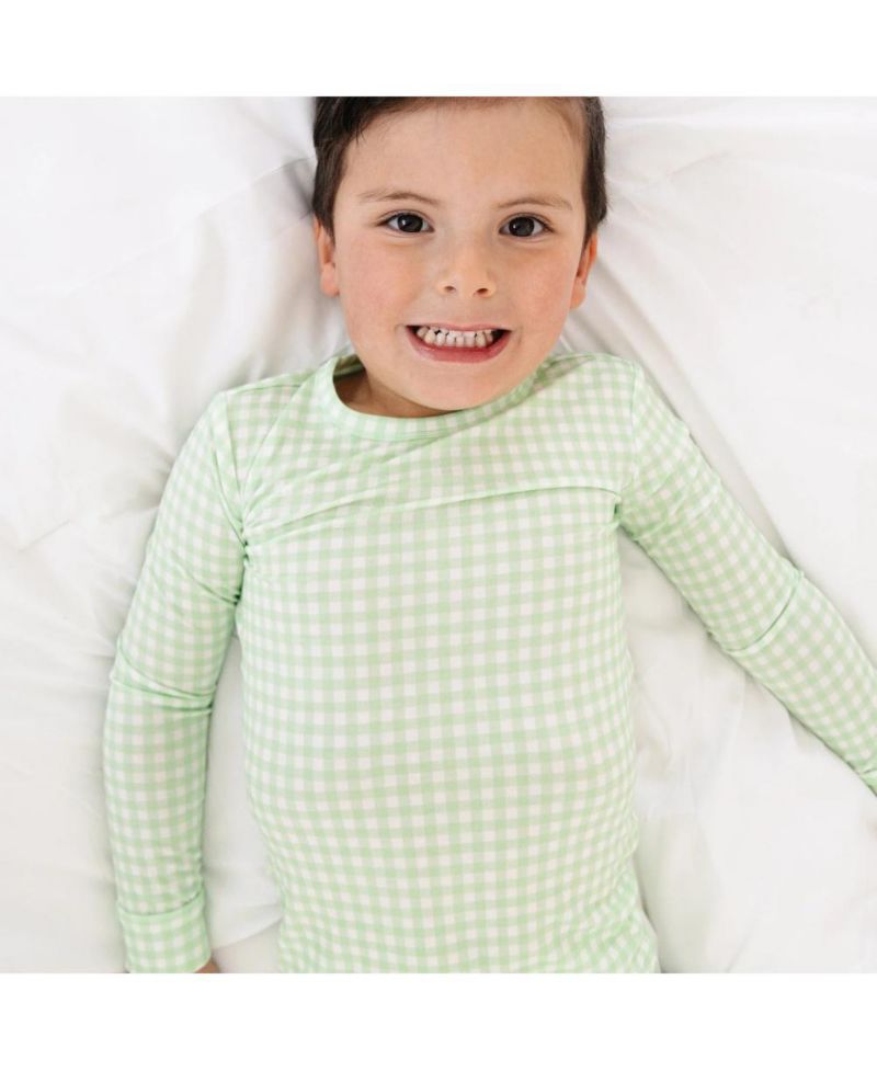 Baby Boys Pistachio Gingham Pajama Set