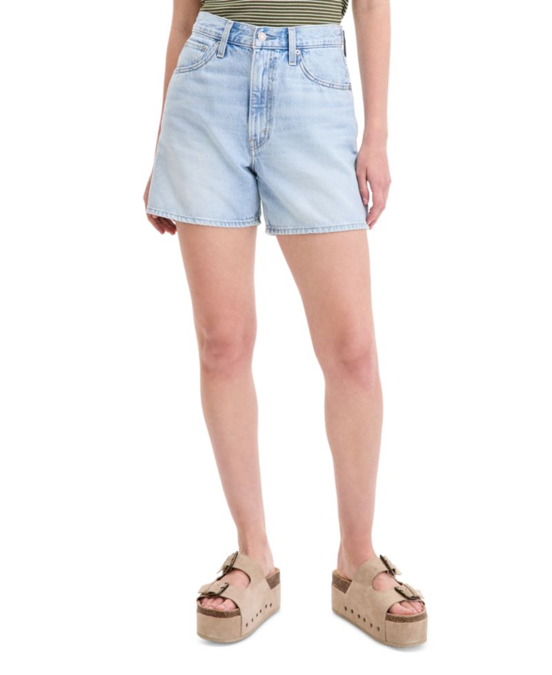 Women's Cotton Cinch-Waist Denim Shorts