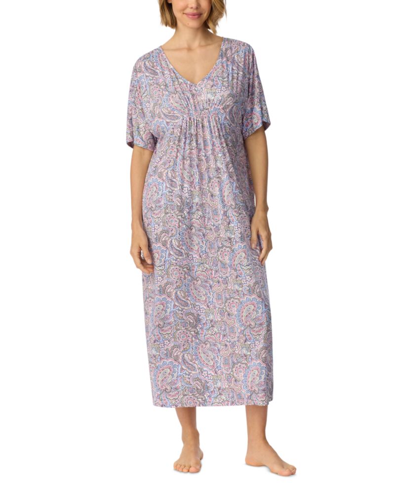 Women's V-Neck Pockets Nightgown