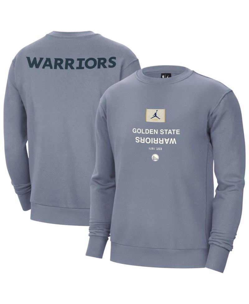 Men's Blue Golden State Warriors Courtside Statement Edition Heavyweight Pullover Sweatshirt