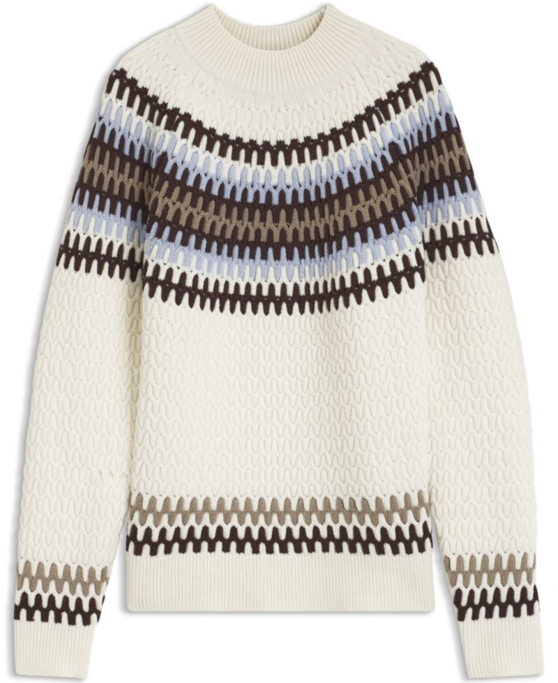 Men's C-Fiotto Cable Fair-Isle-Patterned Mock-Neck Sweater