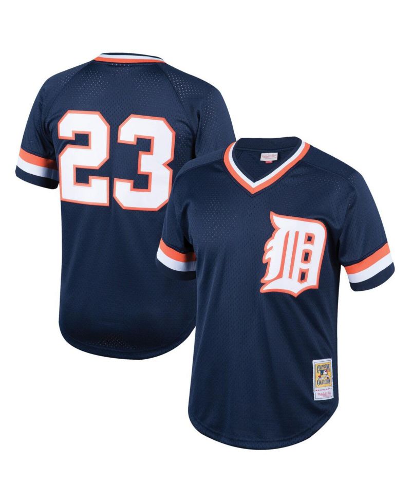 Boys Youth Kirk Gibson Navy Detroit Tigers Cooperstown Collection Mesh Batting Practice Jersey