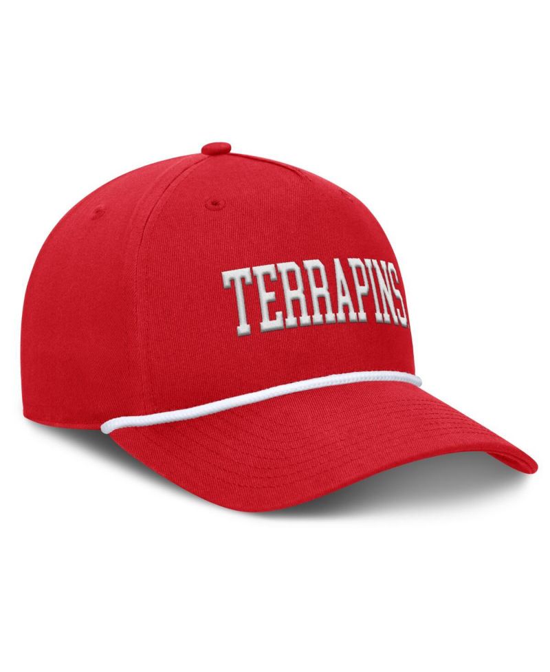 Men's Red Maryland Terrapins Foul Ball Rope Adjustable Hat