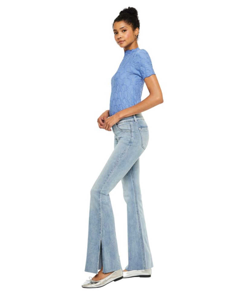 Women's Selena Mid Rise Double Waistband Flare Jeans