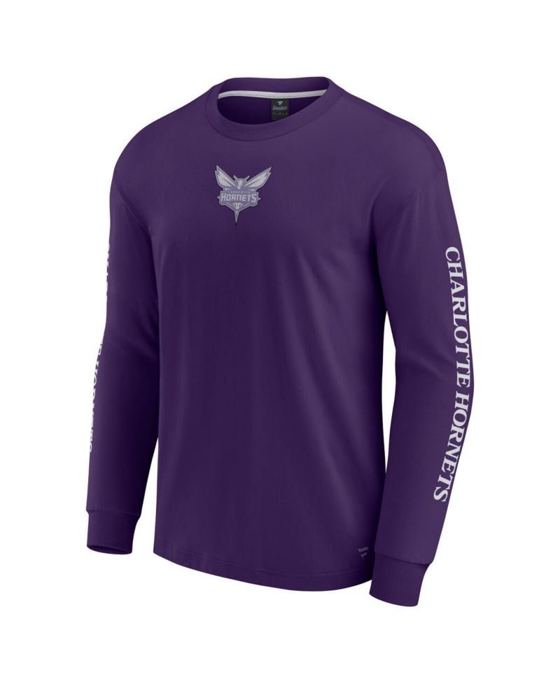 Men's Purple Charlotte Hornets Elements Strive Long Sleeve T-Shirt