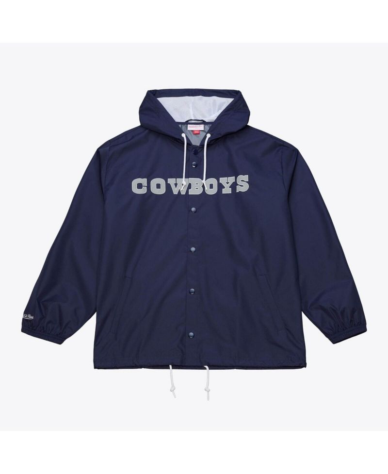 Men's Navy Dallas Cowboys Full-Snap Hooded Coaches Jacket