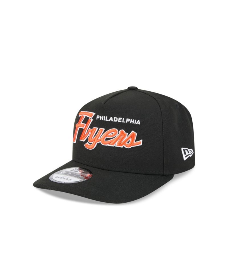 Men's Black Philadelphia Flyers Script A-Frame 9FIFTY Snapback Hat