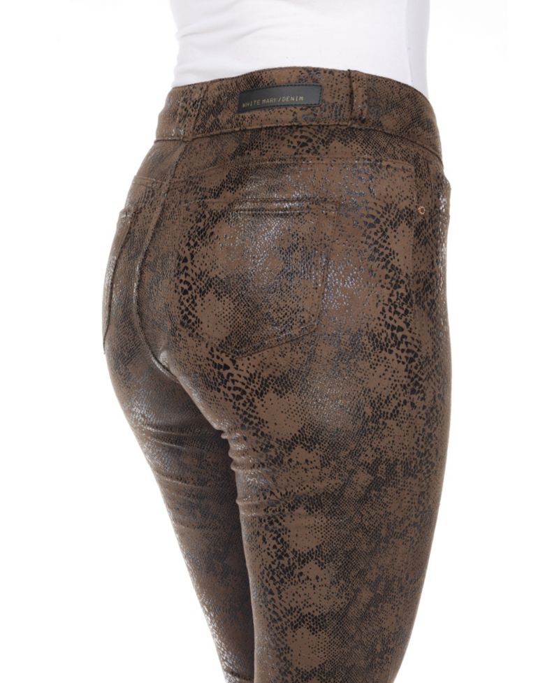 Women's Snake Print High-Rise Ankle Pants