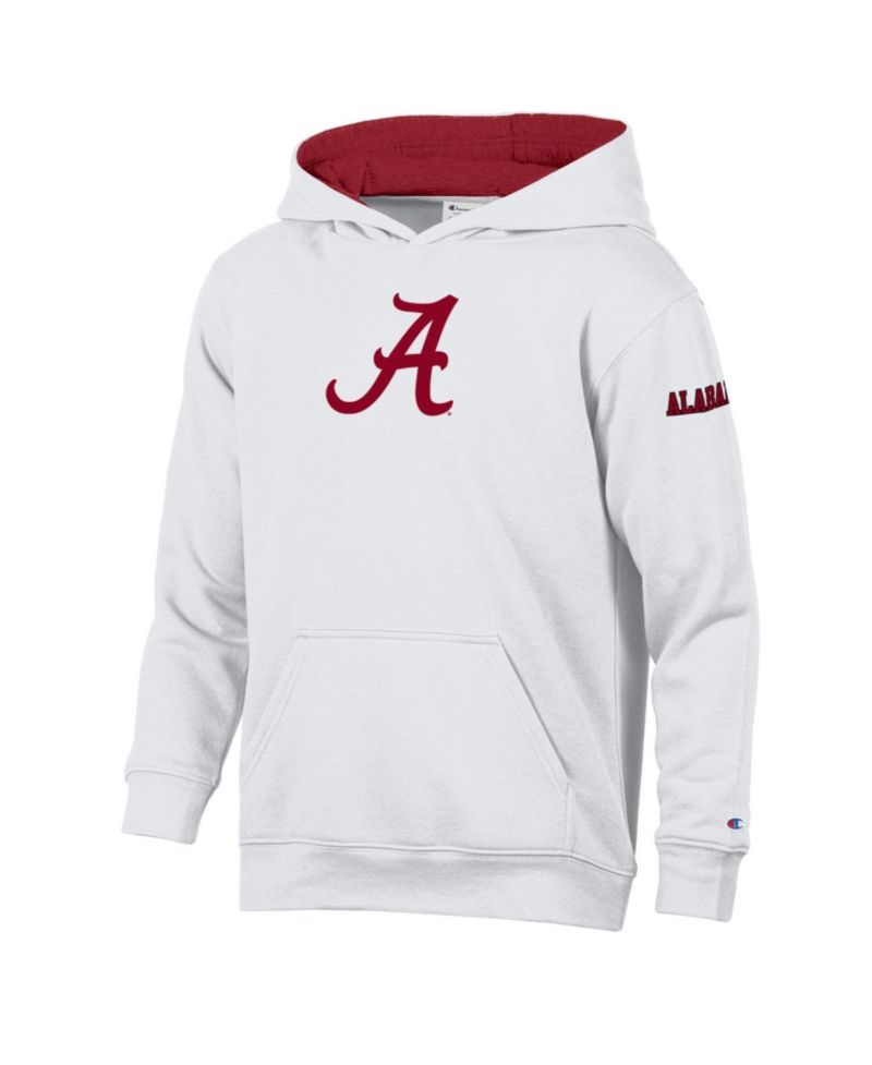 Big Boys and Girls White Alabama Crimson Tide Fleece Hoodie
