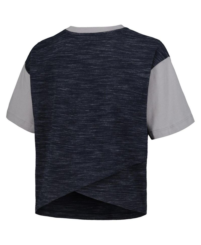Women's by New Era Navy St. Louis City SC Athletic Cross Back Cropped T-Shirt