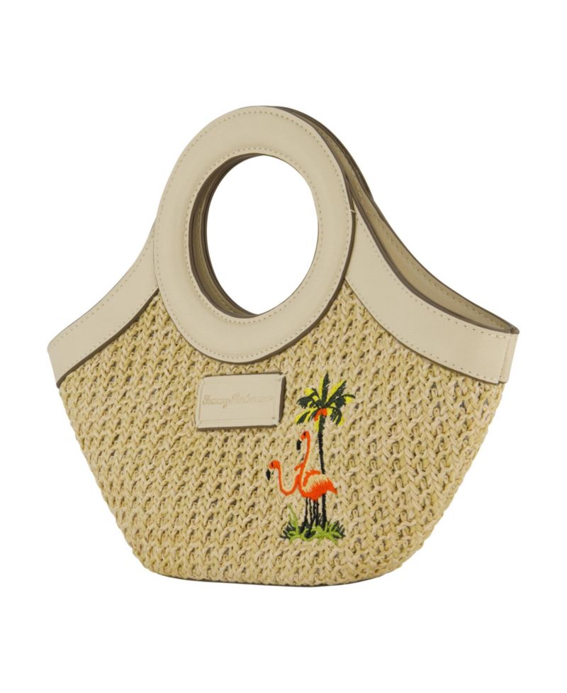 Flamingo Embroidery Mini Tote