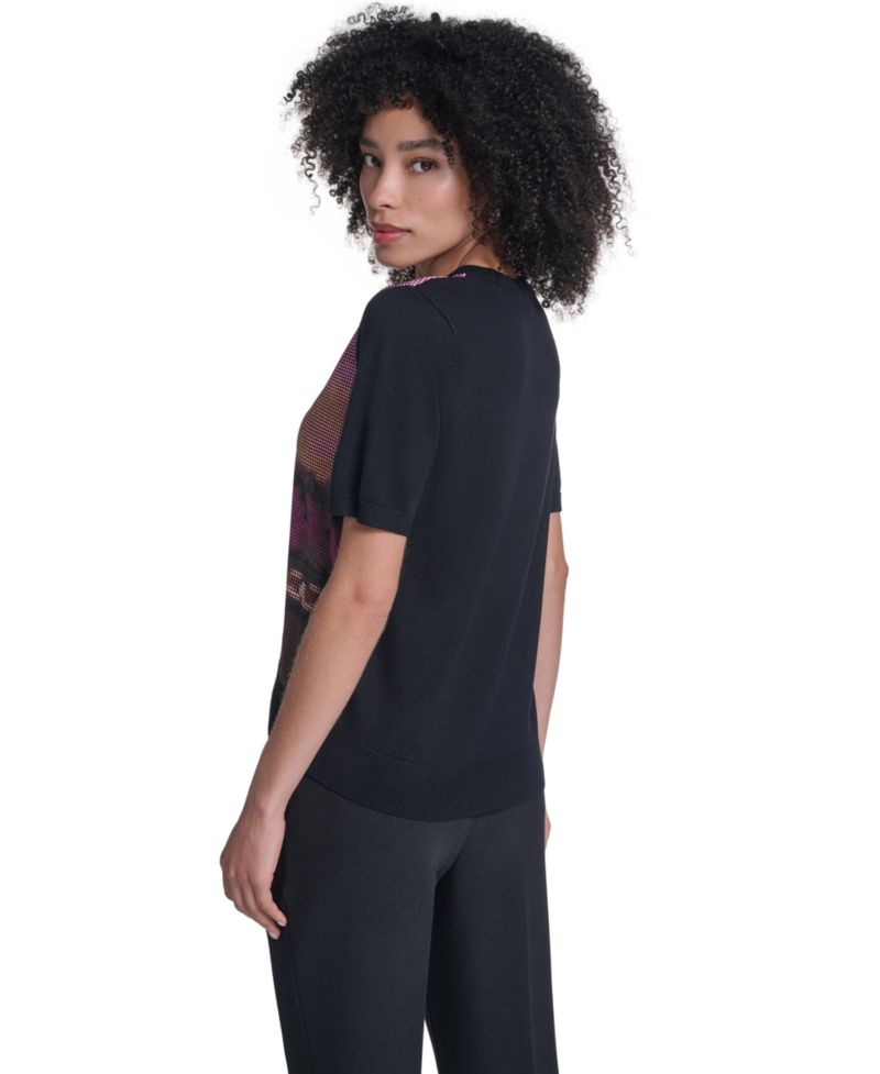 Women's Graphic-Print Short-Sleeve Sweater