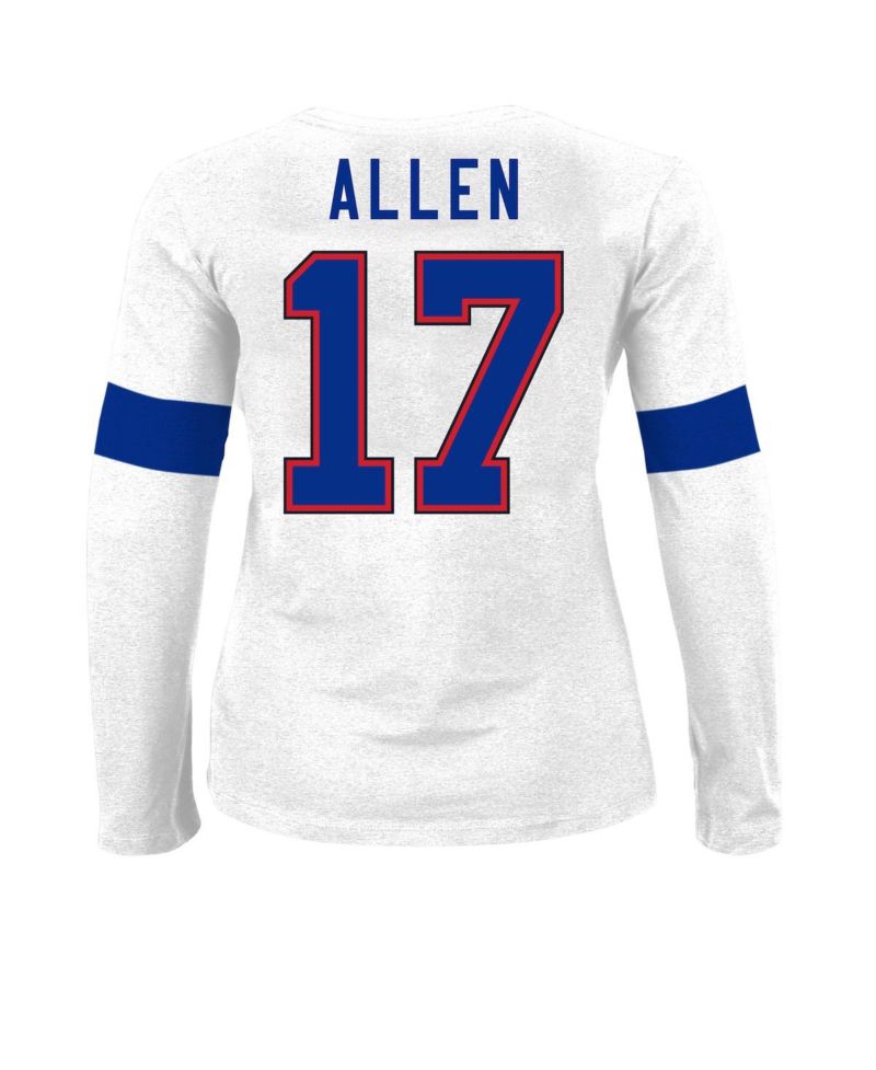 Women's Josh Allen Ash Buffalo Bills Plus Size Name & Number T-Shirt