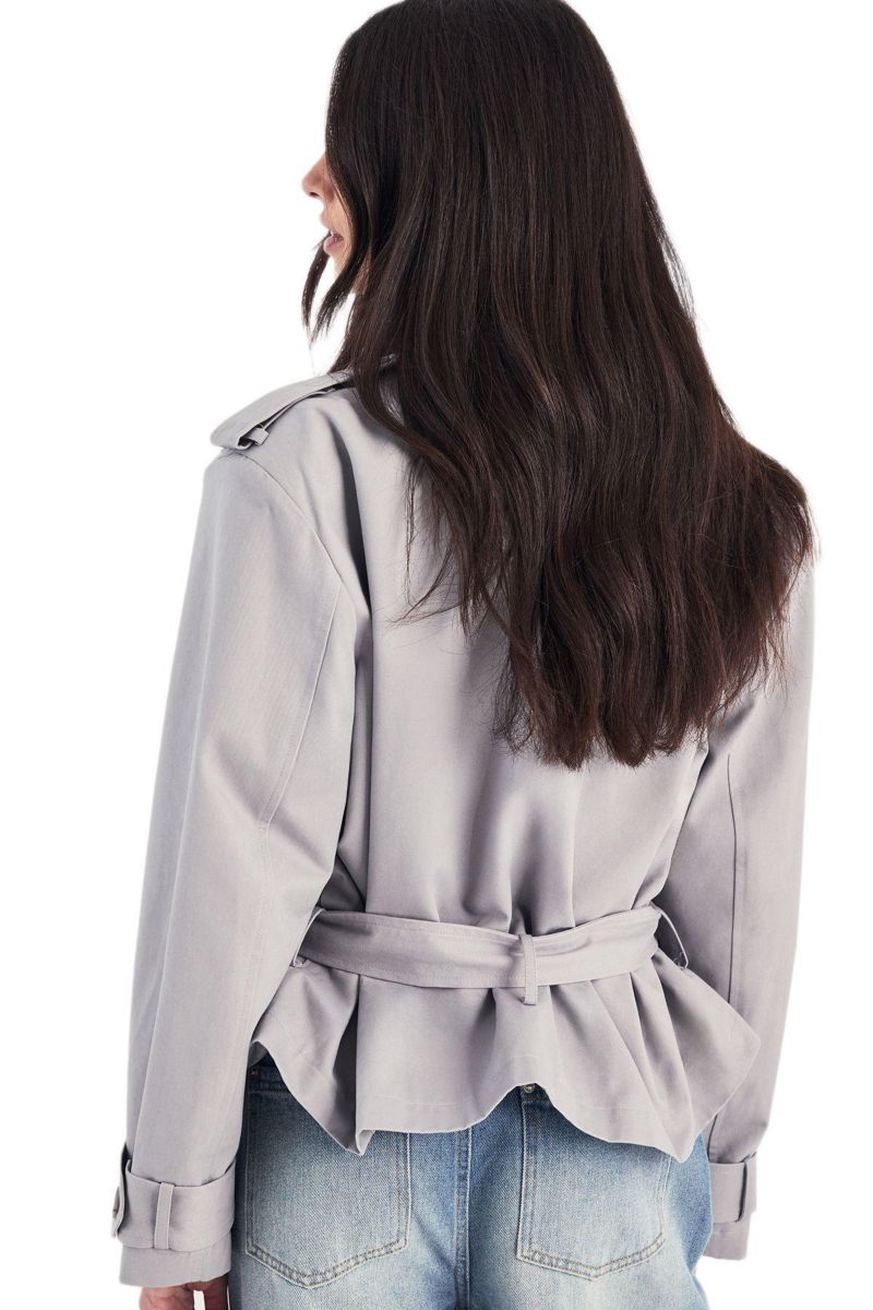 Women's Double Breasted Short Trench Coat