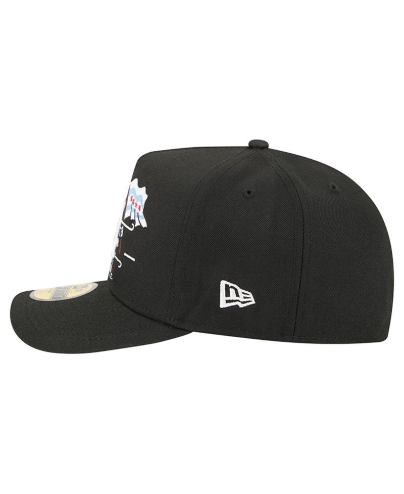 Men's Black Chicago White Sox Cartoon A-Frame 59FIFTY Fitted Hat