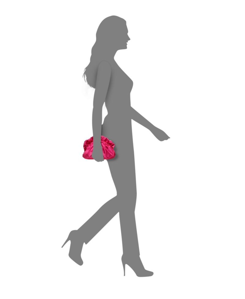 Satin Gathered Crossbody Pouch Bag