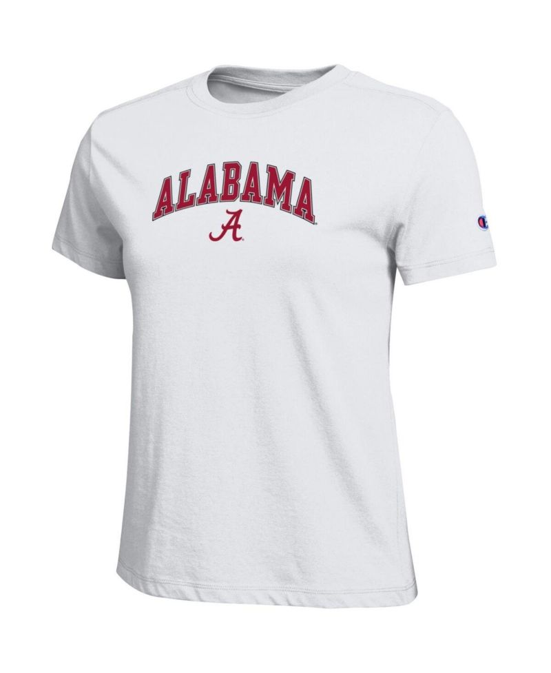 Women's White Alabama Crimson Tide Arched Over Logo T-Shirt