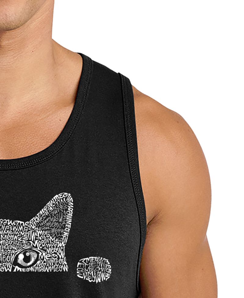 Men's Peeking Cat Graphic Tank Top