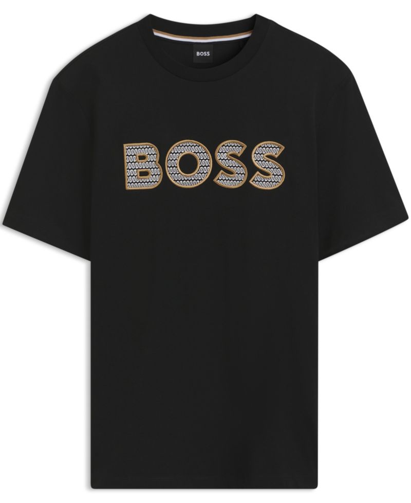BOSS by Men's Thompson Cotton-Jersey Crew-Neck Logo T-Shirt