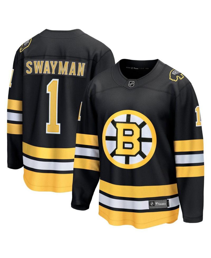 Men's Jeremy Swayman Black Boston Bruins Home Breakaway Player Jersey