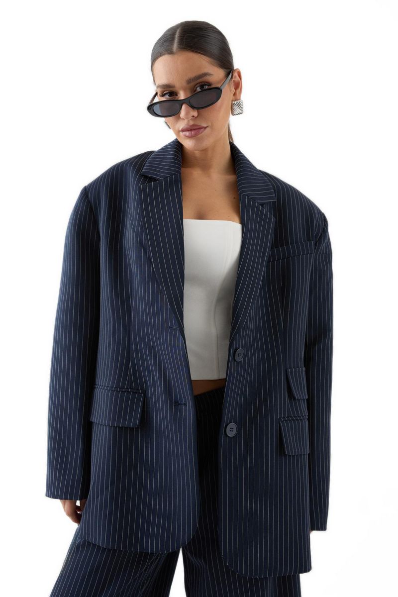 Women's Premium Pinstripe Oversized Blazer