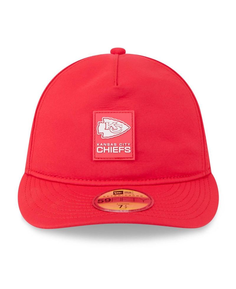 Men's Red Kansas City Chiefs 2025 Sideline Retro Crown 59FIFTY Fitted Hat
