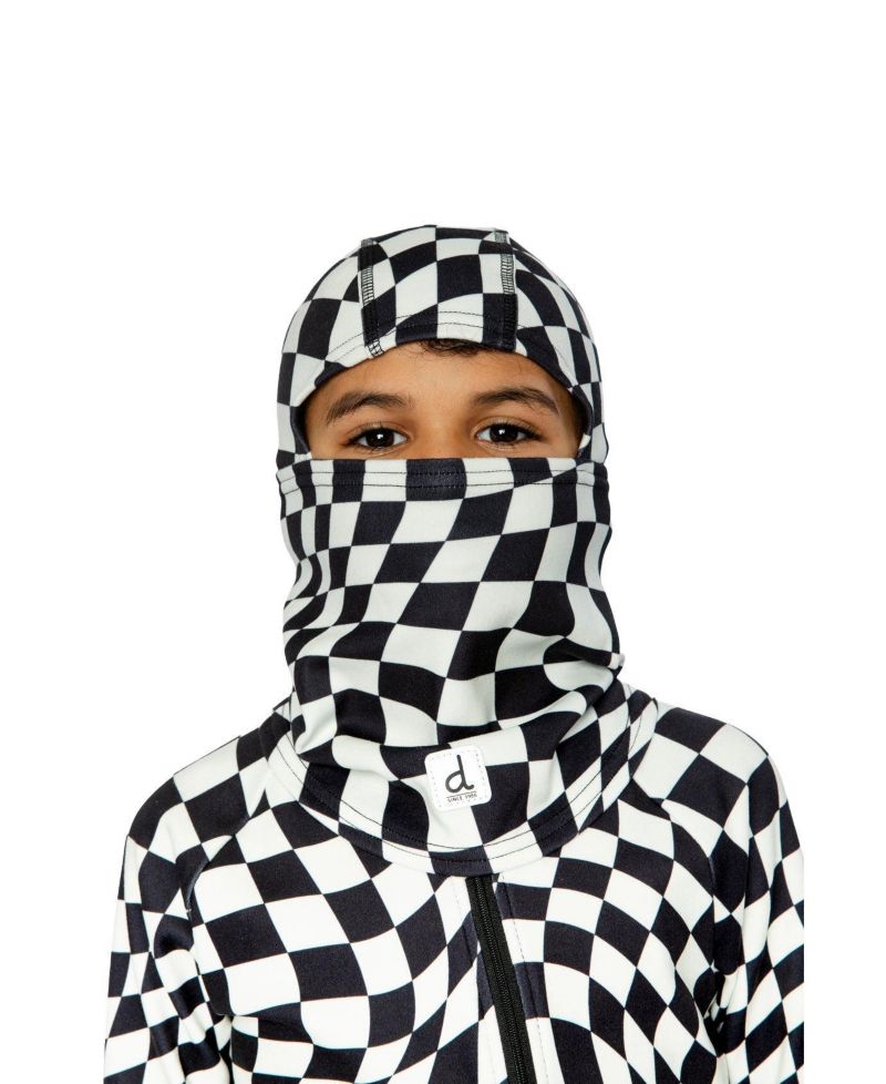 Little and Big Boy 5-14 Brushed Jersey Balaclava Checkered Print