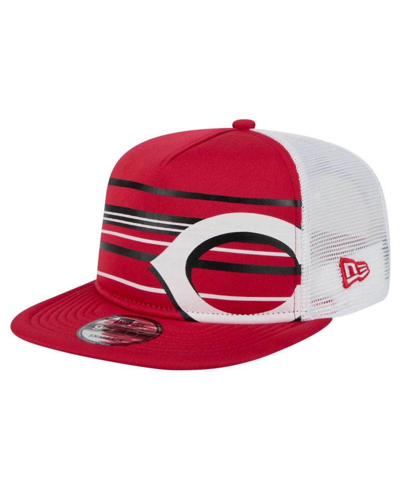 Men's Red Cincinnati Reds 9FIFTY A-Frame Trucker Snapback Hat