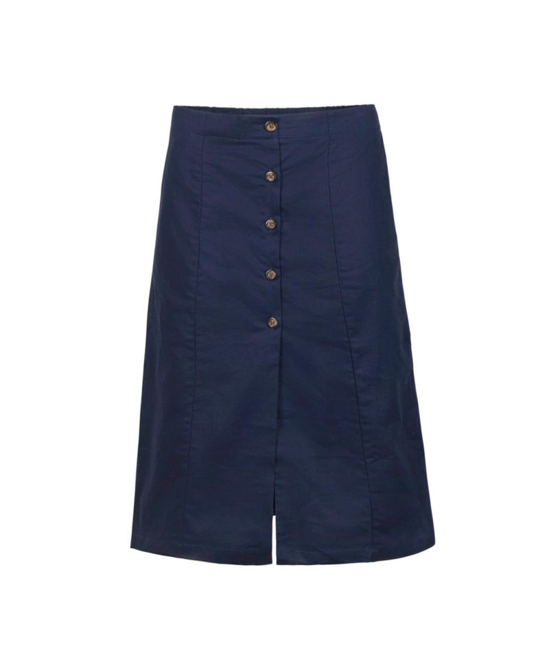 Women's Linen Button Front Skirt